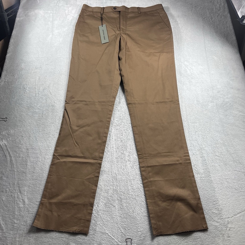 Spier & Mackay HandmadePants Mens 36x36 Contemporary Khaki Chino Trousers NWT